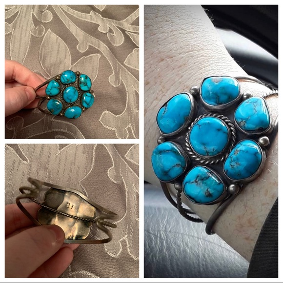 Jewelry - SOLD Signed antique turquoise cuff